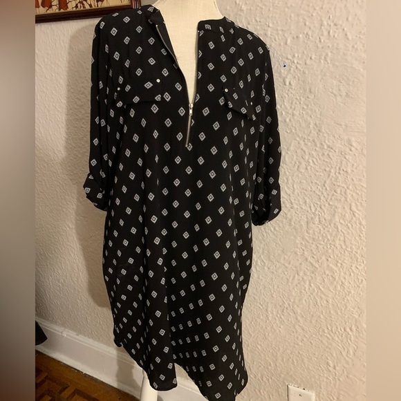 Navy Blue Shirt Dress - Picture 1 of 6